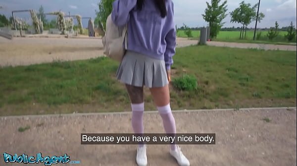 Public Agent – gorgeous natural young and skinny college girl takes Euros for outdoor flashing and sex outside with big dick
